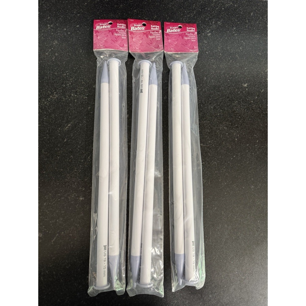 Susan Bates US 19‎ 15mm 14" Knitting Needles Lot of 3 New Sealed